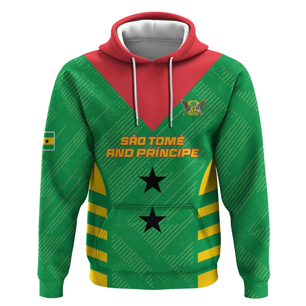 Custom Sao Tome and Principe Football Hoodie Go Champions - Green Ver LT15