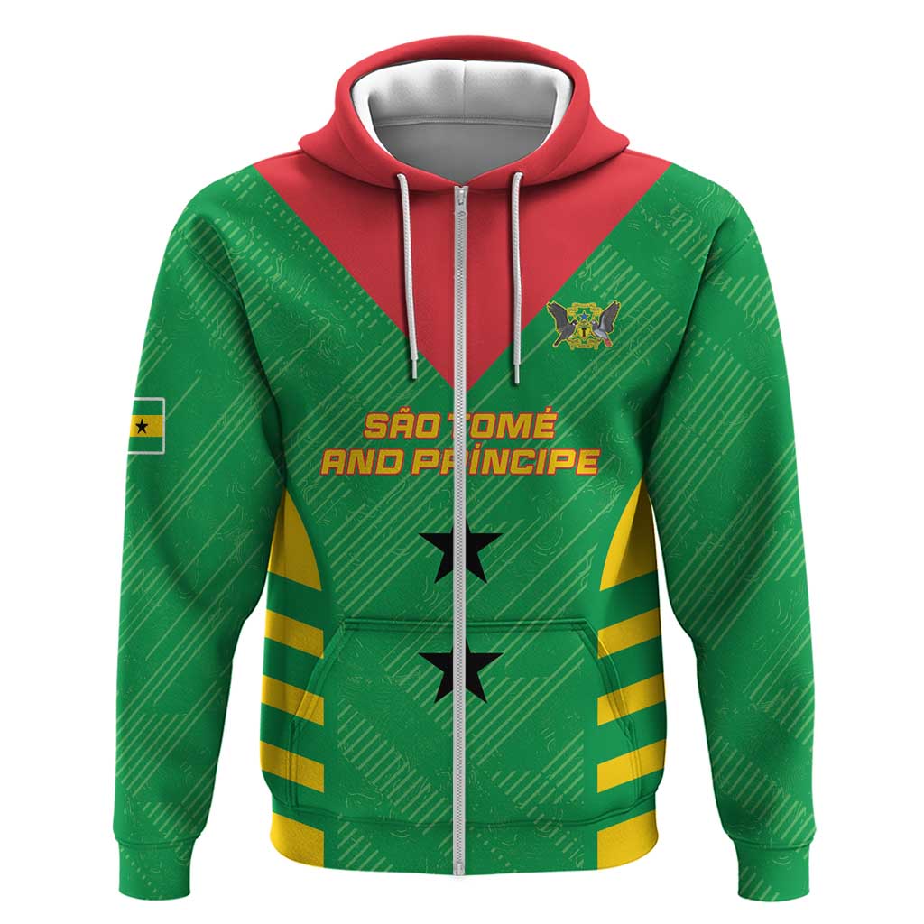 Custom Sao Tome and Principe Football Hoodie Go Champions - Green Ver LT15