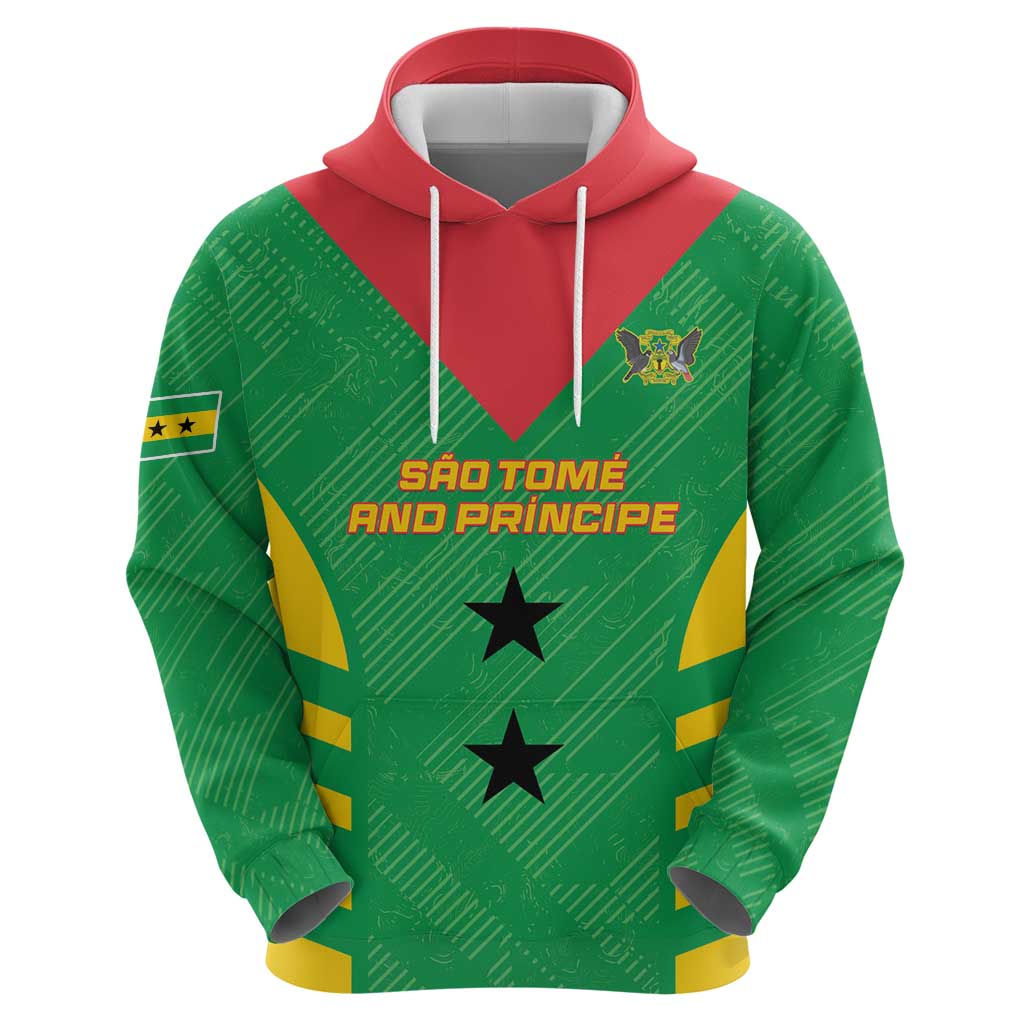 Custom Sao Tome and Principe Football Hoodie Go Champions - Green Ver LT15