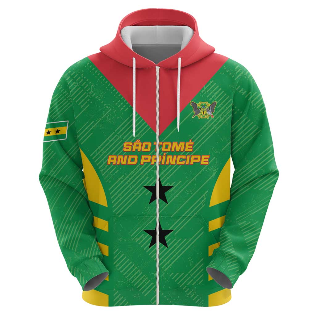 Custom Sao Tome and Principe Football Hoodie Go Champions - Green Ver LT15
