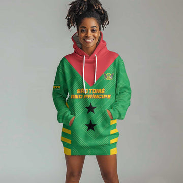 Sao Tome and Principe Football Custom Hoodie Dress Sporty Style - Green Color LT15