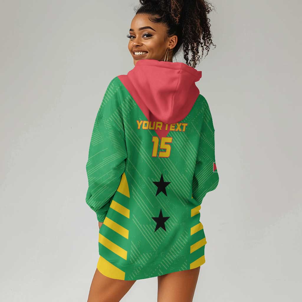 Sao Tome and Principe Football Custom Hoodie Dress Sporty Style - Green Color LT15