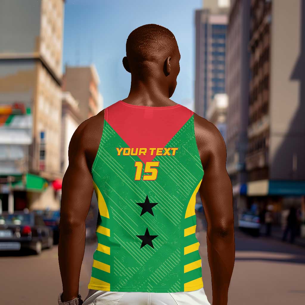 Sao Tome and Principe Football Custom Men Tank Top Sporty Style - Green Color LT15