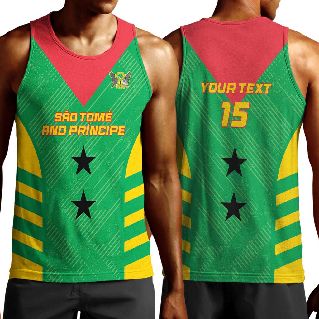 Sao Tome and Principe Football Custom Men Tank Top Sporty Style - Green Color LT15