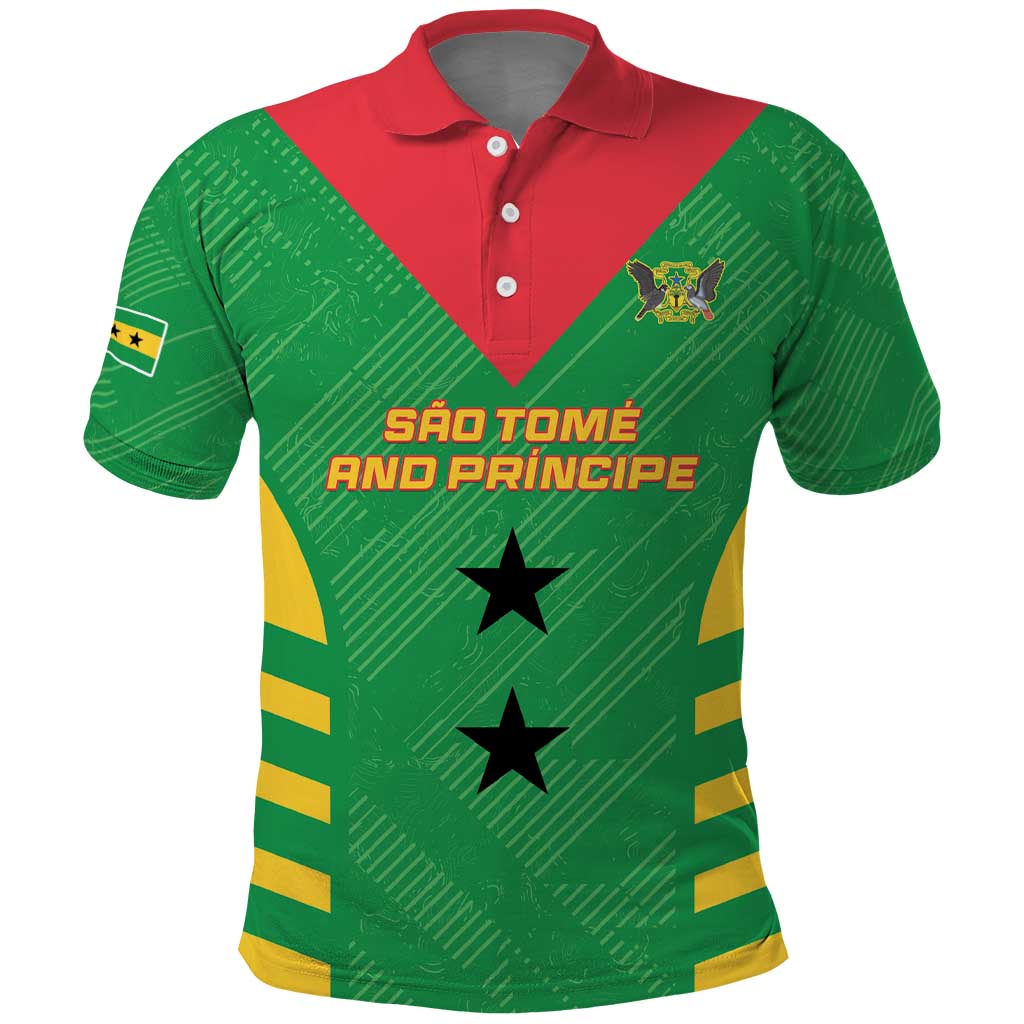 Custom Sao Tome and Principe Football Polo Shirt Go Champions - Green Ver LT15