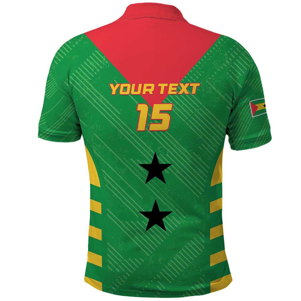 Custom Sao Tome and Principe Football Polo Shirt Go Champions - Green Ver LT15