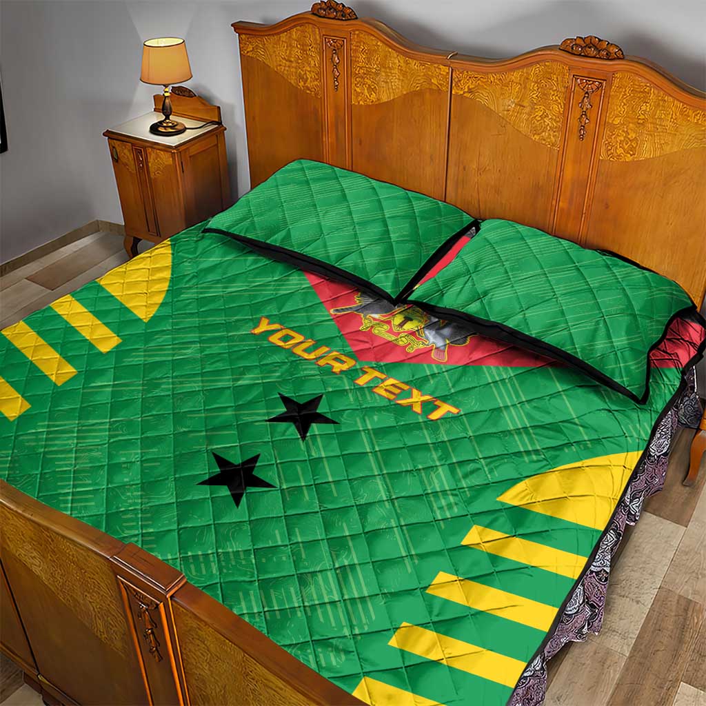Sao Tome and Principe Football Custom Quilt Bed Set Sporty Style - Green Color LT15