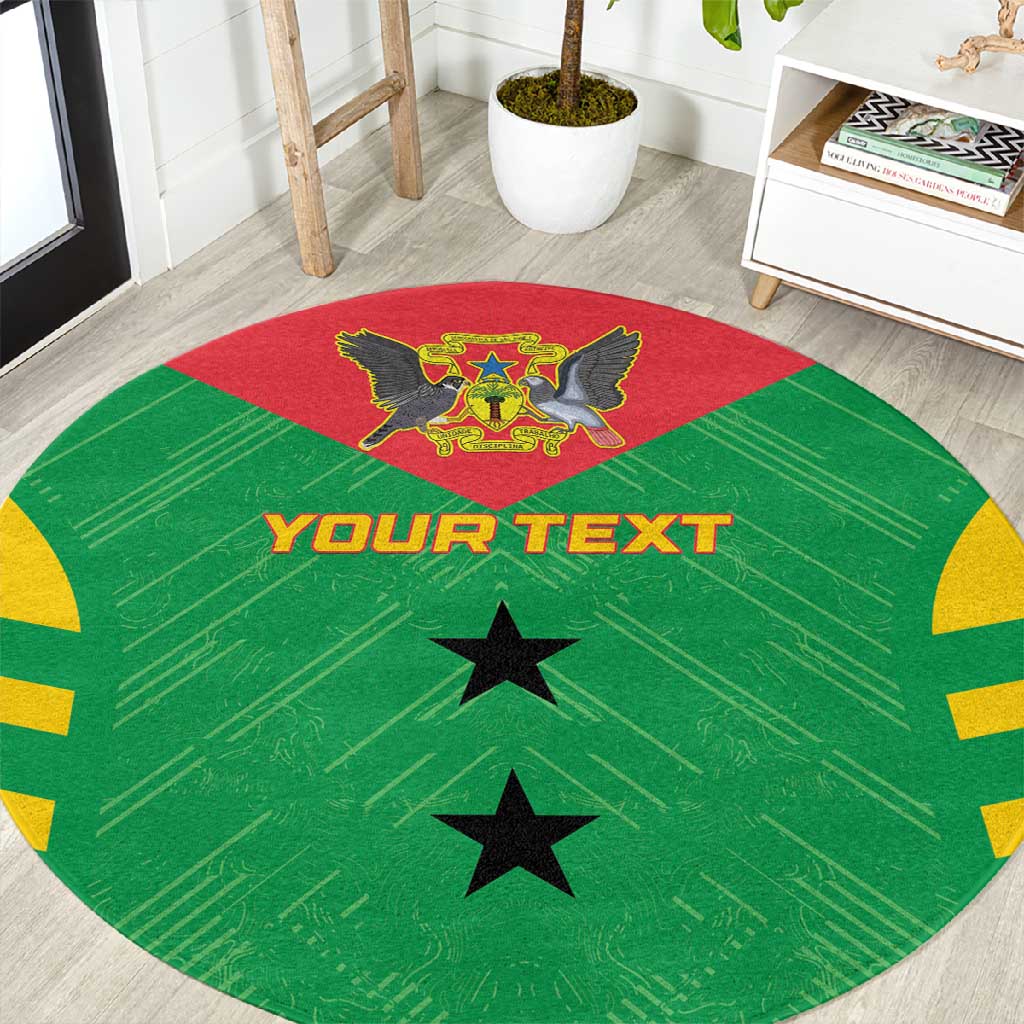 Sao Tome and Principe Football Custom Round Carpet Sporty Style - Green Color LT15