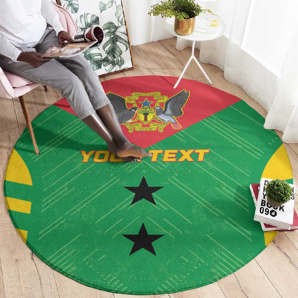 Sao Tome and Principe Football Custom Round Carpet Sporty Style - Green Color LT15