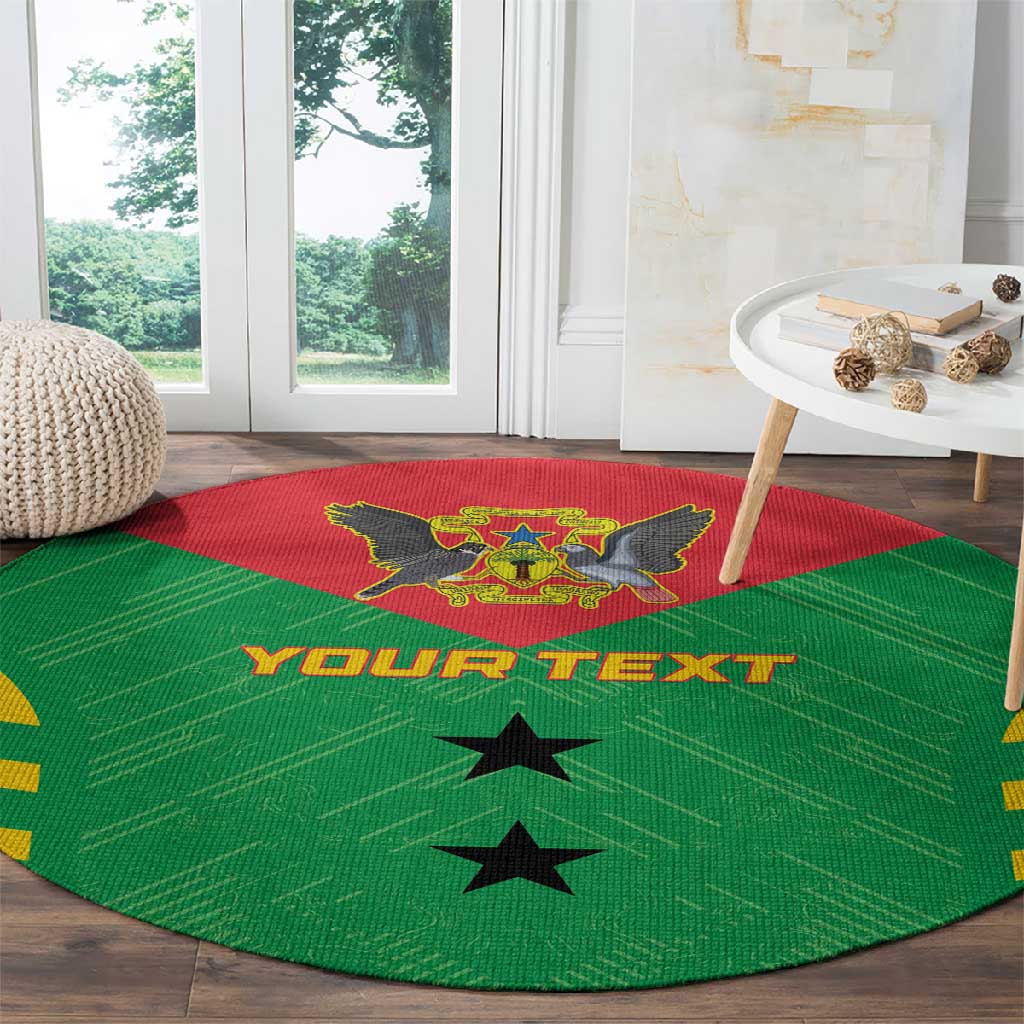 Sao Tome and Principe Football Custom Round Carpet Sporty Style - Green Color LT15