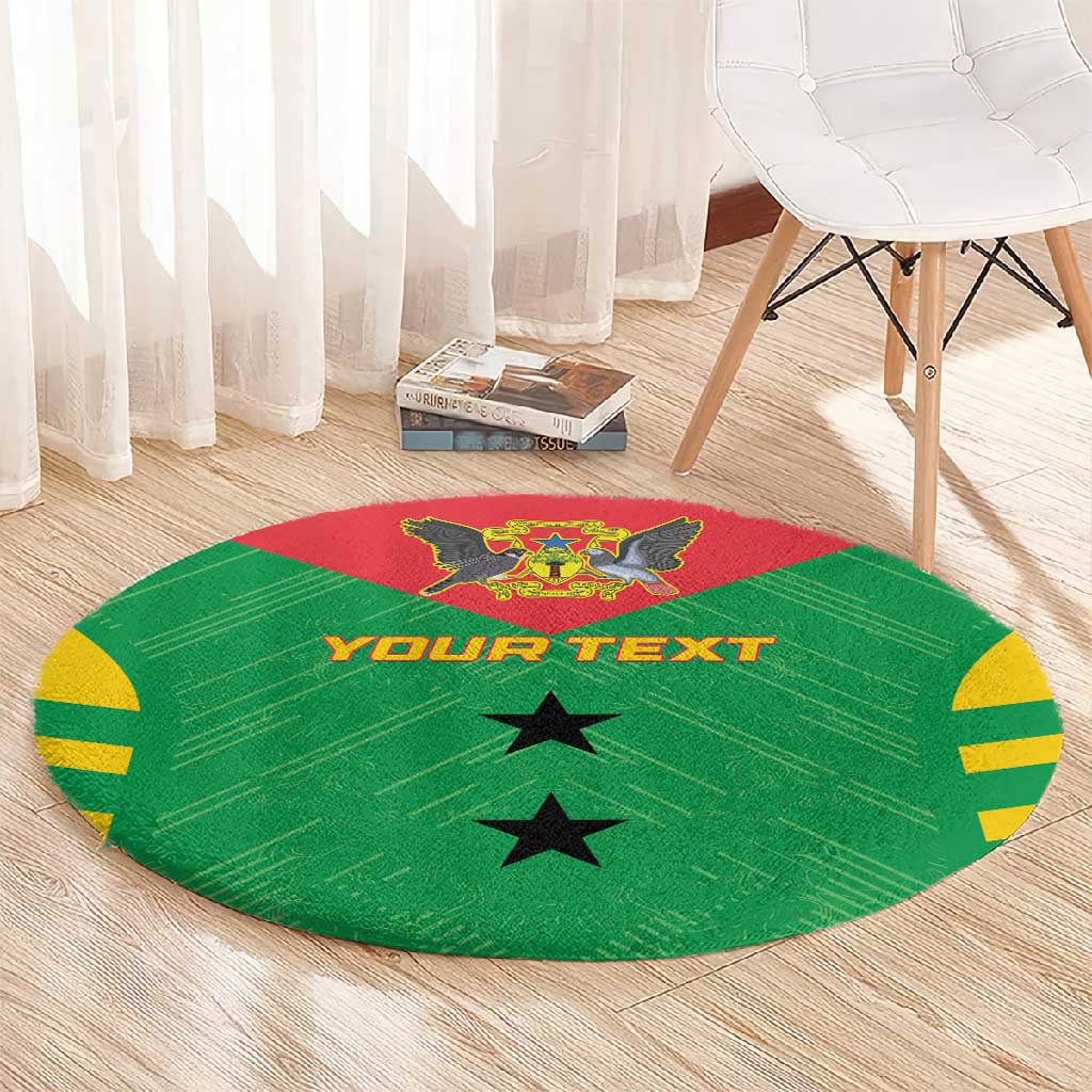 Sao Tome and Principe Football Custom Round Carpet Sporty Style - Green Color LT15