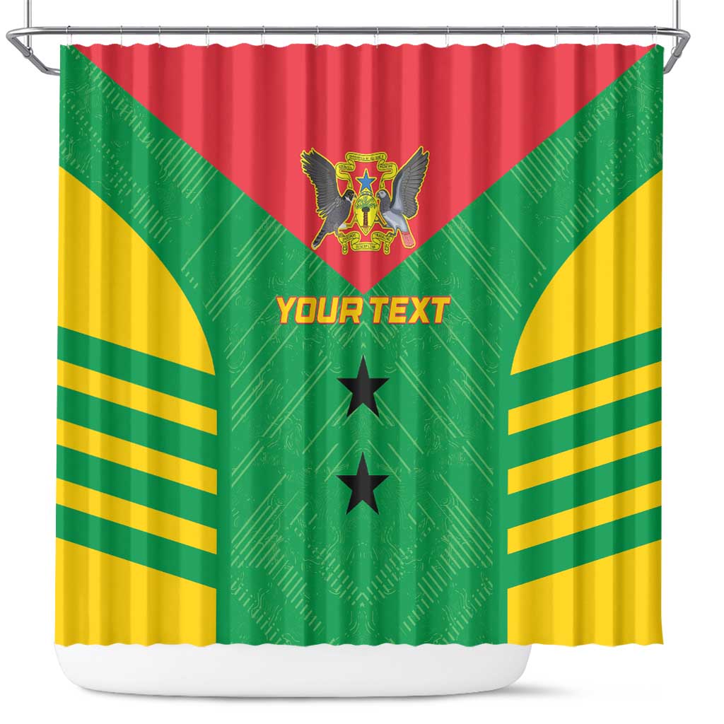 Custom Sao Tome and Principe Football Shower Curtain Go Champions - Green Ver LT15