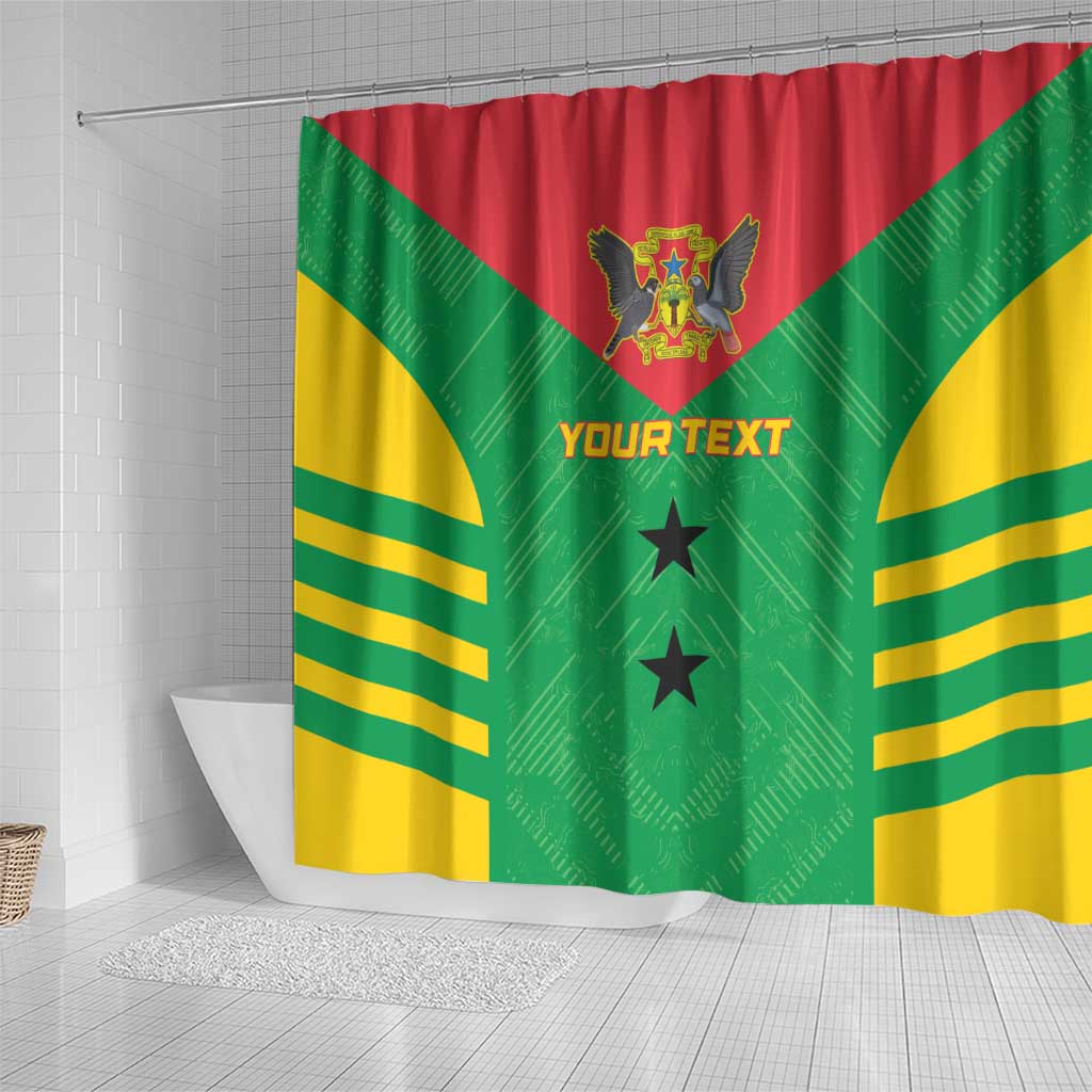 Custom Sao Tome and Principe Football Shower Curtain Go Champions - Green Ver LT15
