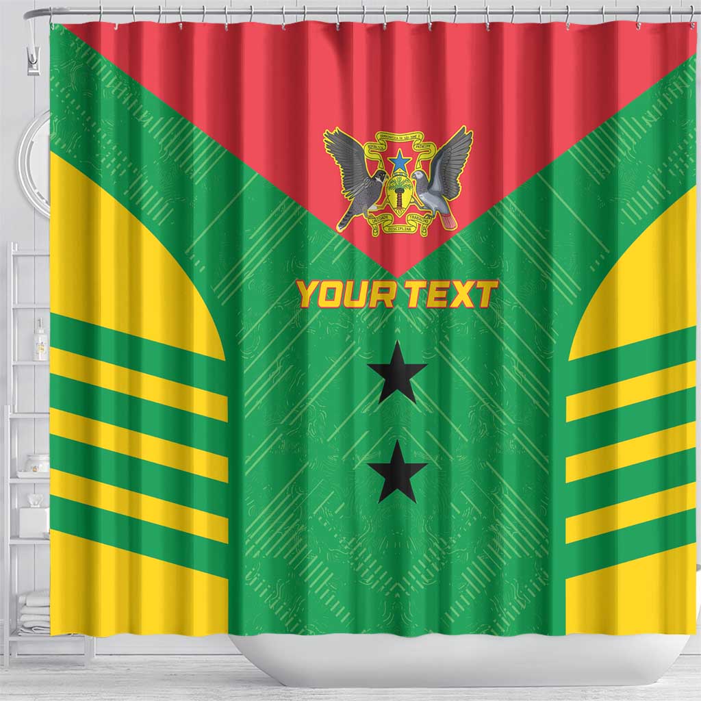 Custom Sao Tome and Principe Football Shower Curtain Go Champions - Green Ver LT15