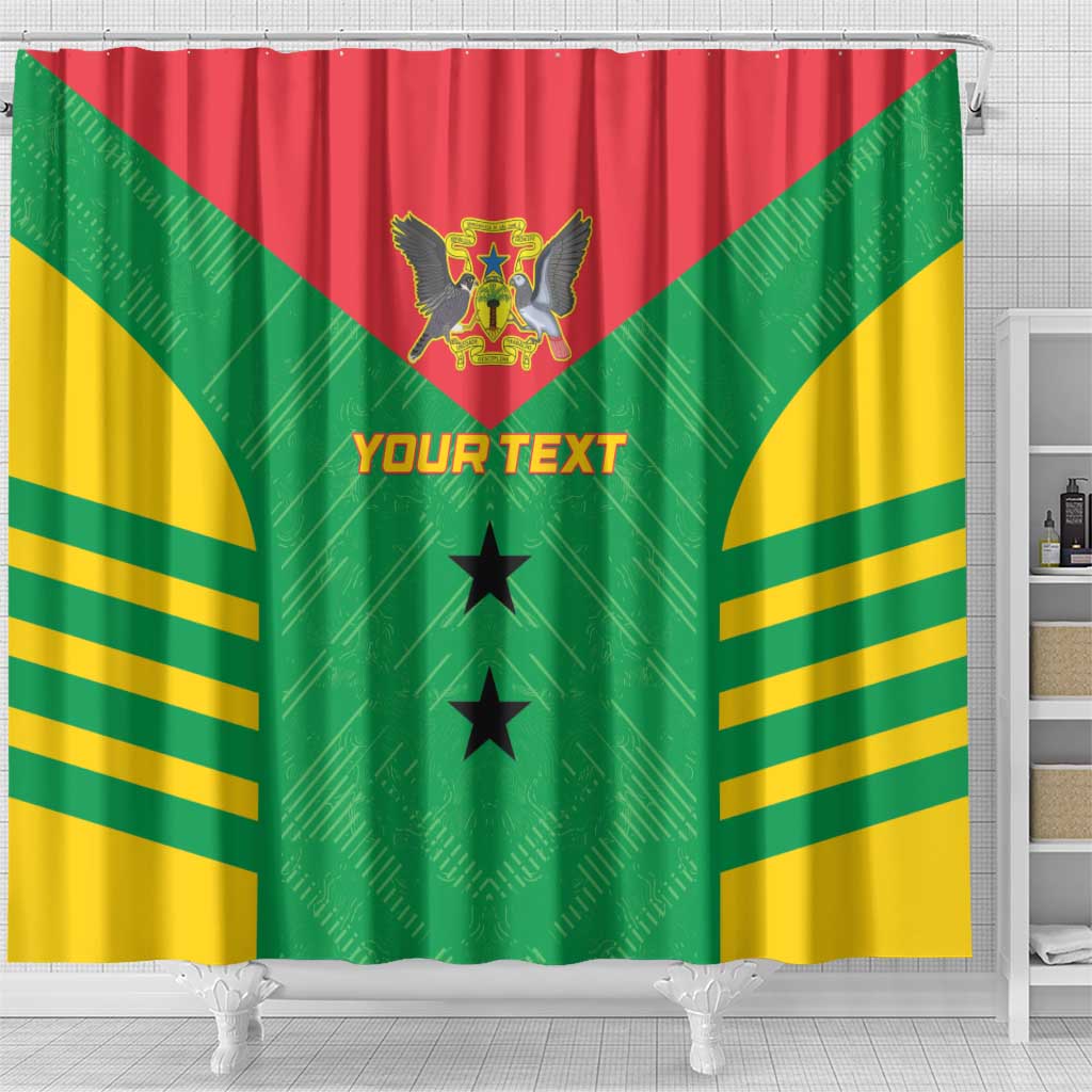 Custom Sao Tome and Principe Football Shower Curtain Go Champions - Green Ver LT15