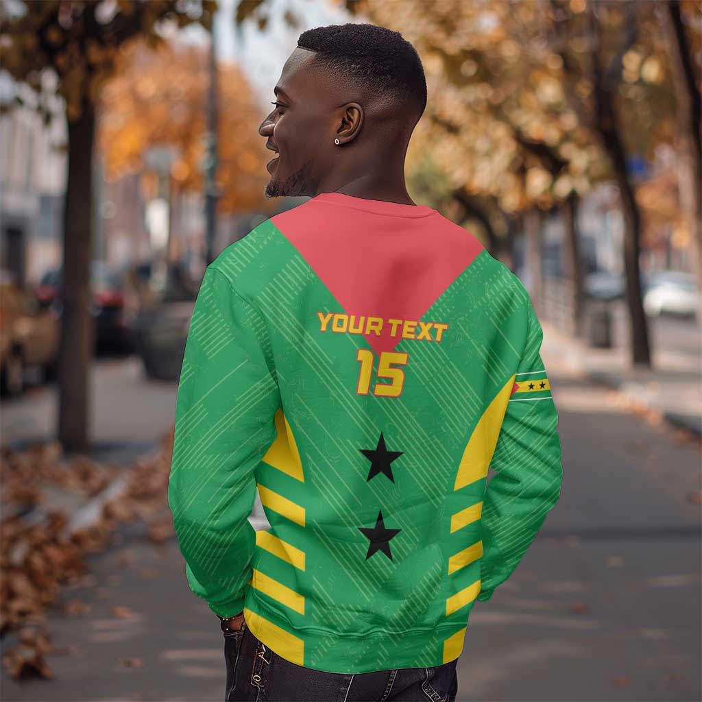 Sao Tome and Principe Football Custom Sweatshirt Sporty Style - Green Color LT15