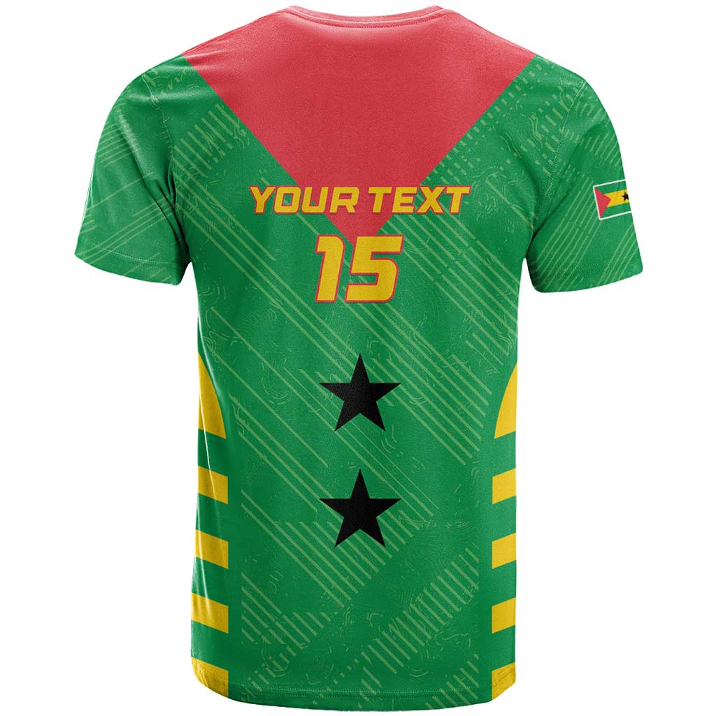 Sao Tome and Principe Football Custom T shirt Sporty Style - Green Color LT15