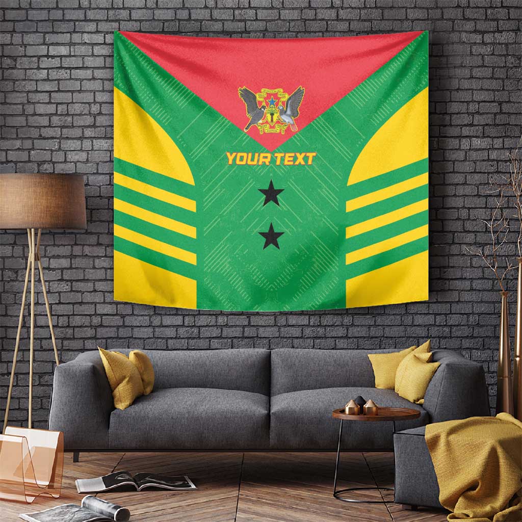 Sao Tome and Principe Football Custom Tapestry Sporty Style - Green Color LT15