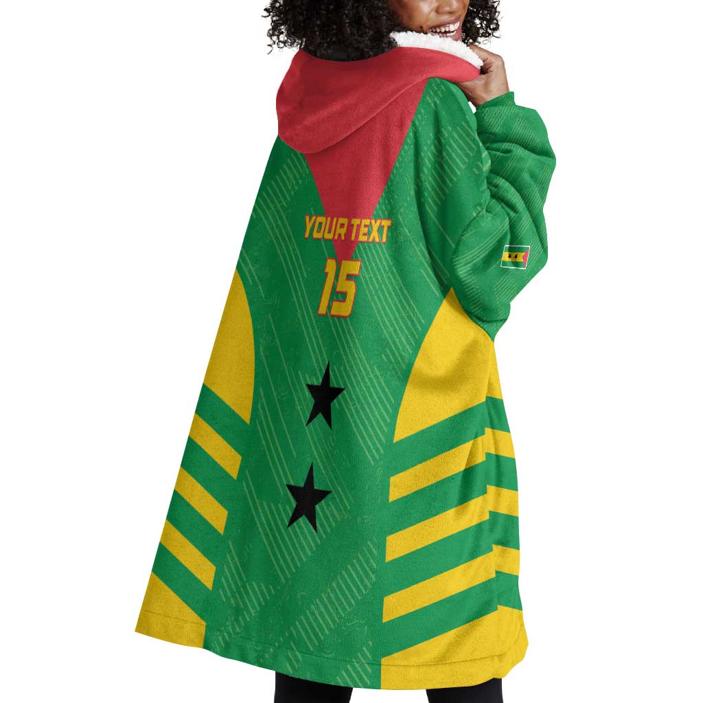 Sao Tome and Principe Football Custom Wearable Blanket Hoodie Sporty Style - Green Color LT15