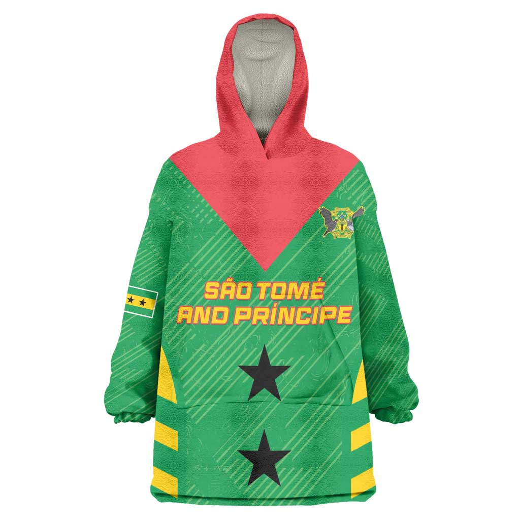 Sao Tome and Principe Football Custom Wearable Blanket Hoodie Sporty Style - Green Color LT15