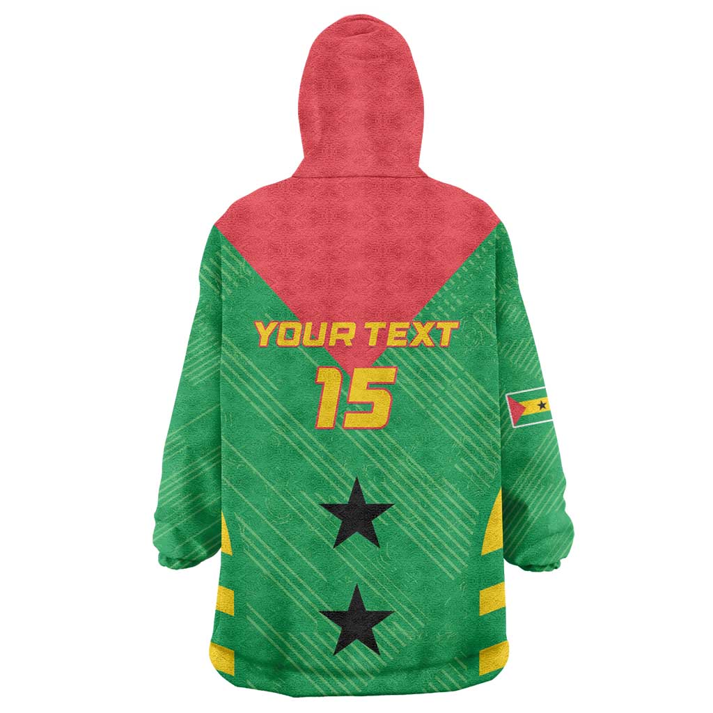 Sao Tome and Principe Football Custom Wearable Blanket Hoodie Sporty Style - Green Color LT15