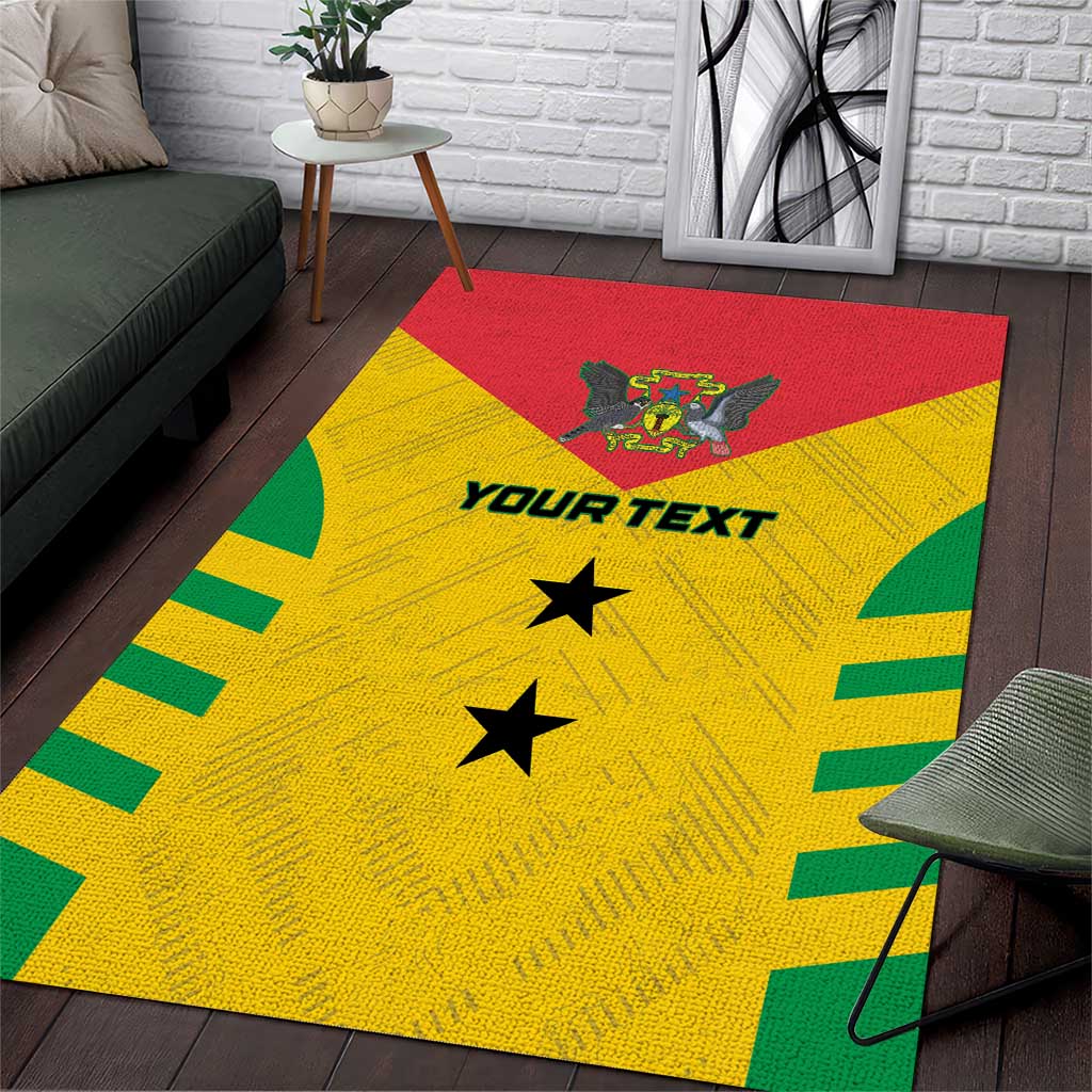 Sao Tome and Principe Football Custom Area Rug Sporty Style - Yellow Color LT15