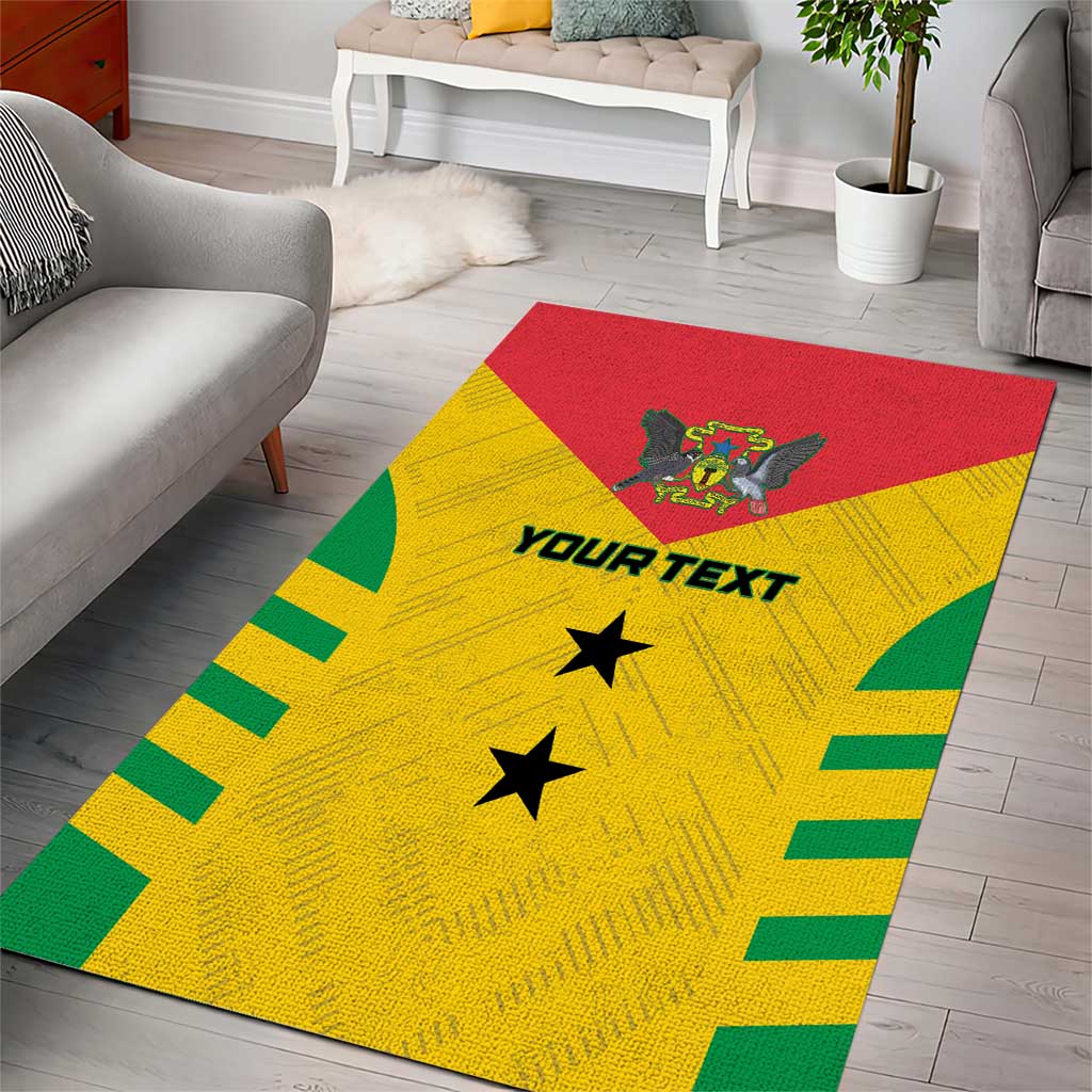 Sao Tome and Principe Football Custom Area Rug Sporty Style - Yellow Color LT15
