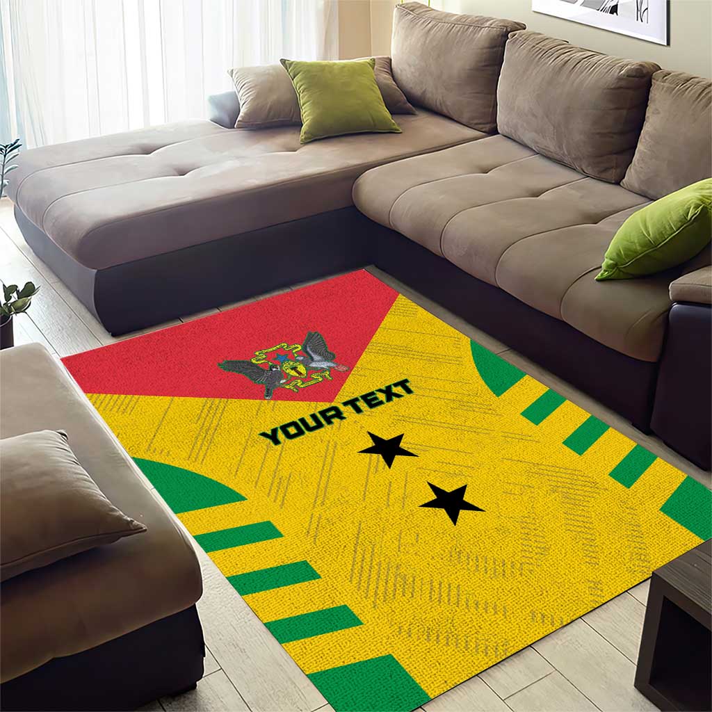 Sao Tome and Principe Football Custom Area Rug Sporty Style - Yellow Color LT15