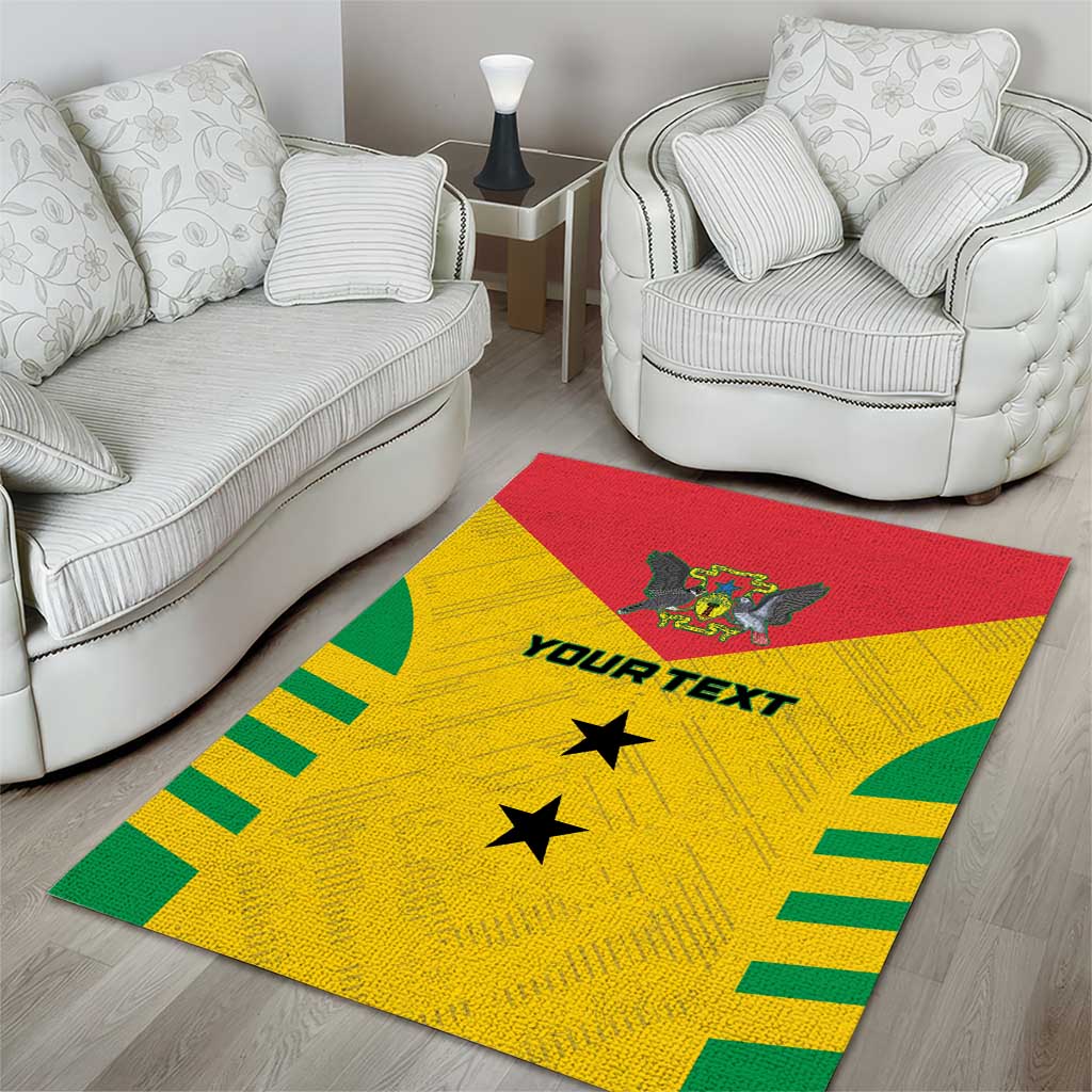 Sao Tome and Principe Football Custom Area Rug Sporty Style - Yellow Color LT15