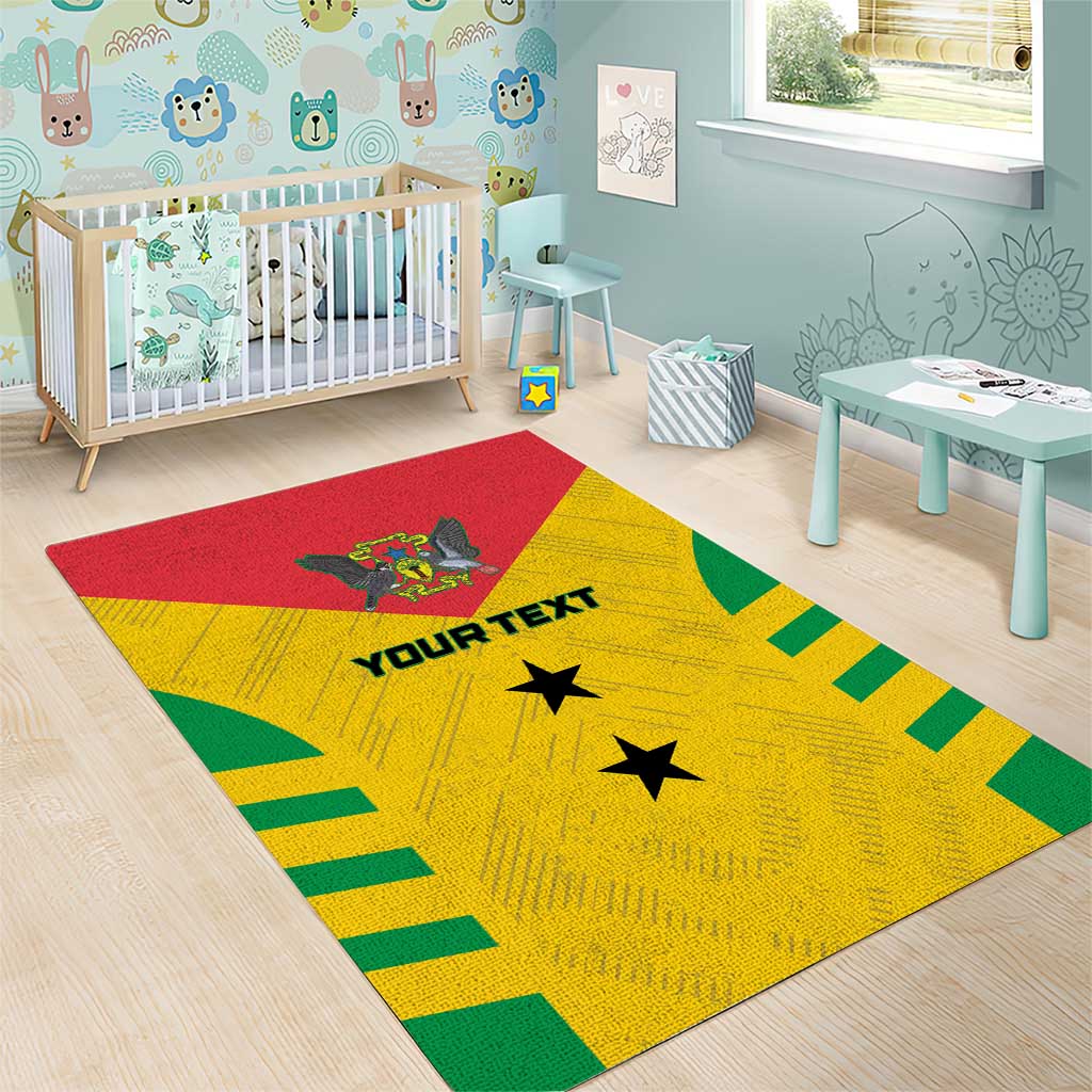 Sao Tome and Principe Football Custom Area Rug Sporty Style - Yellow Color LT15