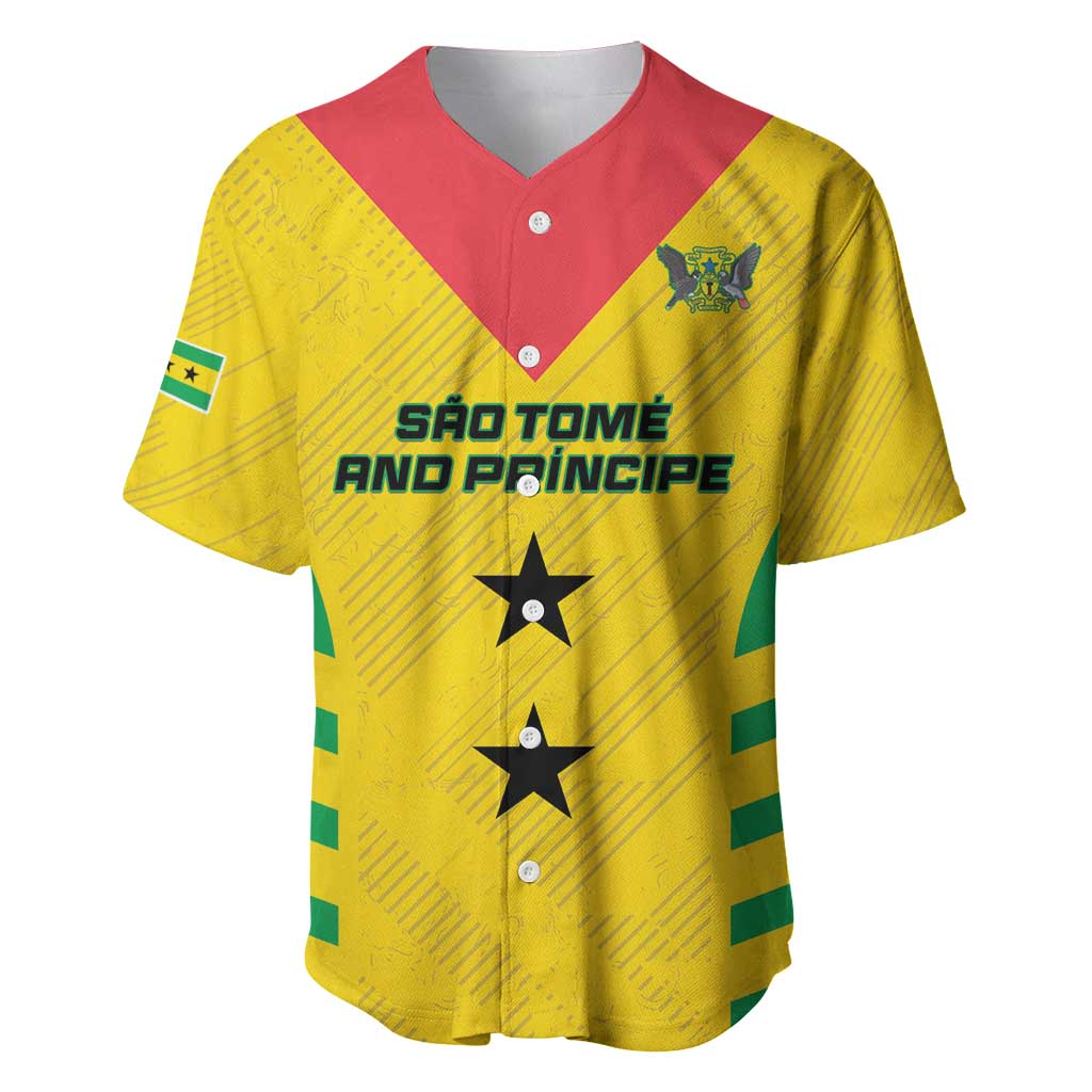 Sao Tome and Principe Football Custom Baseball Jersey Sporty Style - Yellow Color LT15