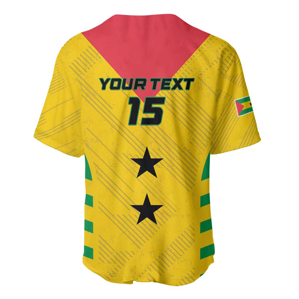Sao Tome and Principe Football Custom Baseball Jersey Sporty Style - Yellow Color LT15
