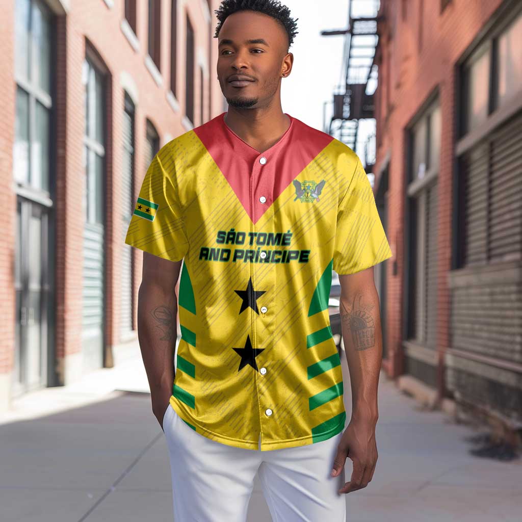 Sao Tome and Principe Football Custom Baseball Jersey Sporty Style - Yellow Color LT15