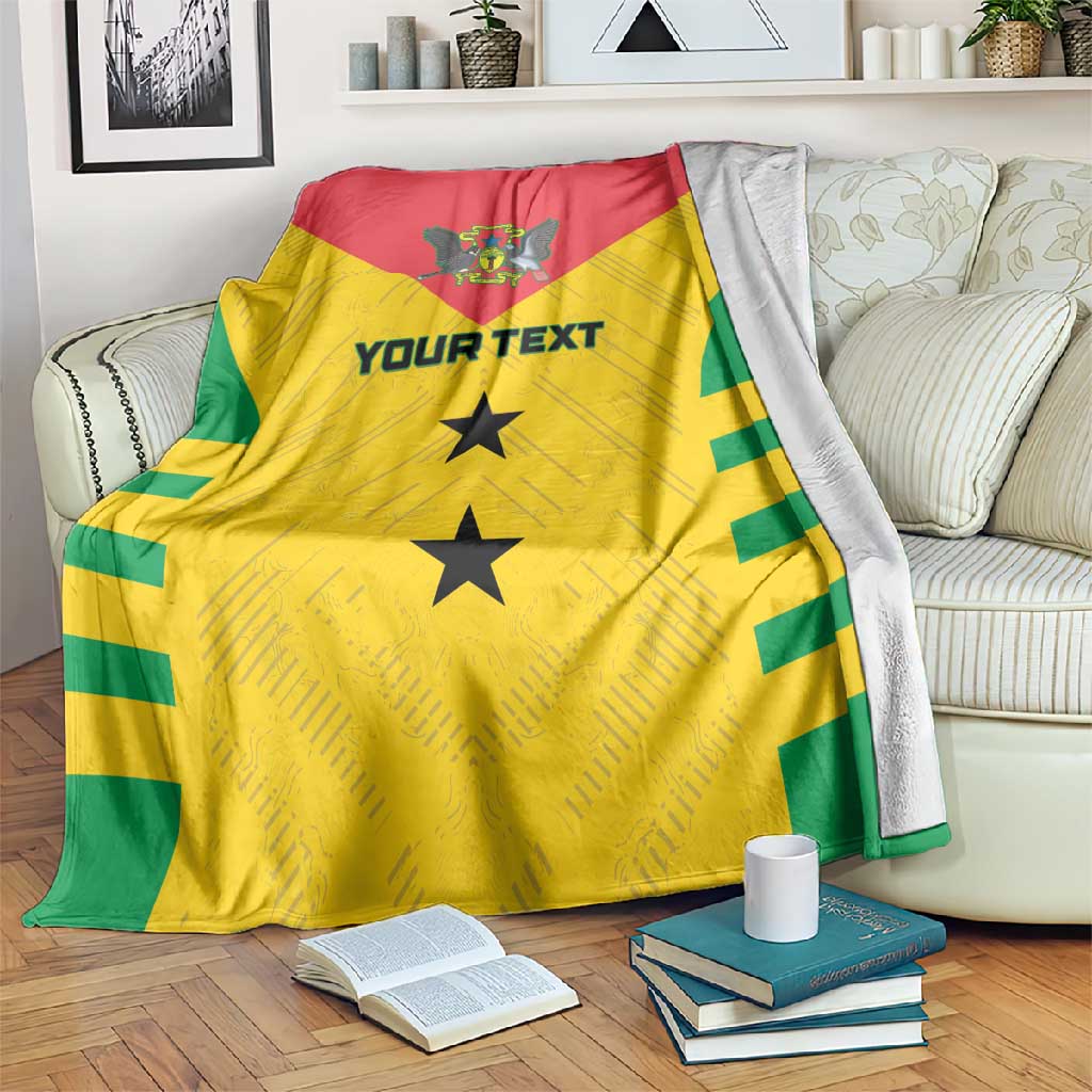 Sao Tome and Principe Football Custom Blanket Sporty Style - Yellow Color LT15