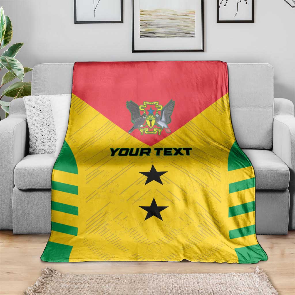 Sao Tome and Principe Football Custom Blanket Sporty Style - Yellow Color LT15
