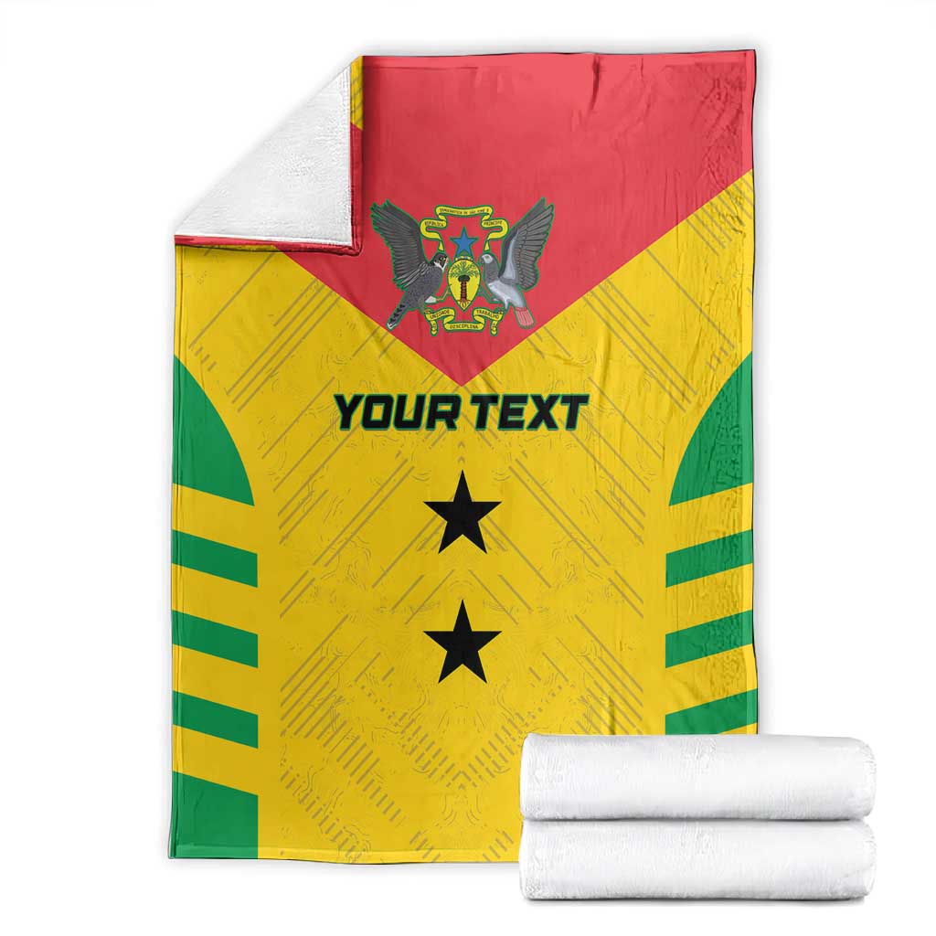 Sao Tome and Principe Football Custom Blanket Sporty Style - Yellow Color LT15