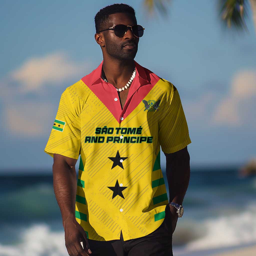 Sao Tome and Principe Football Custom Hawaiian Shirt Sporty Style - Yellow Color LT15