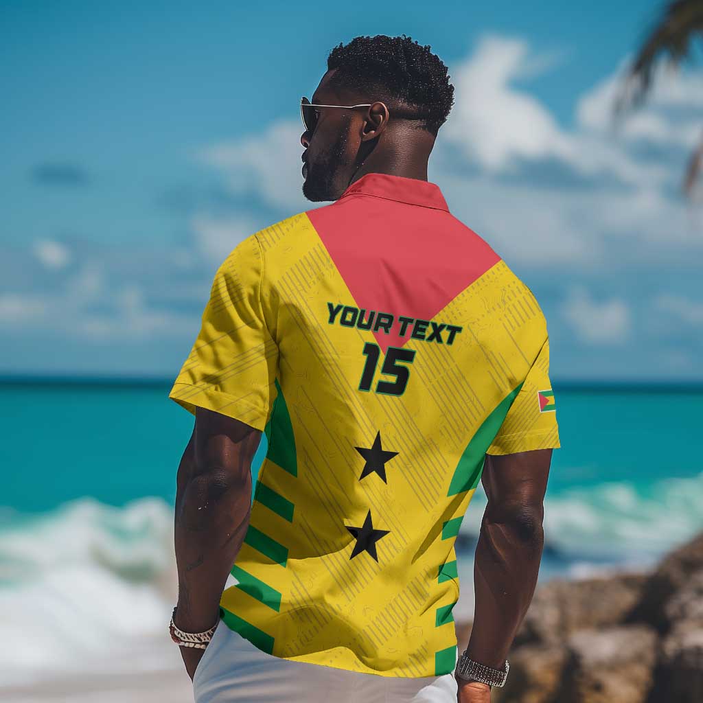 Sao Tome and Principe Football Custom Hawaiian Shirt Sporty Style - Yellow Color LT15
