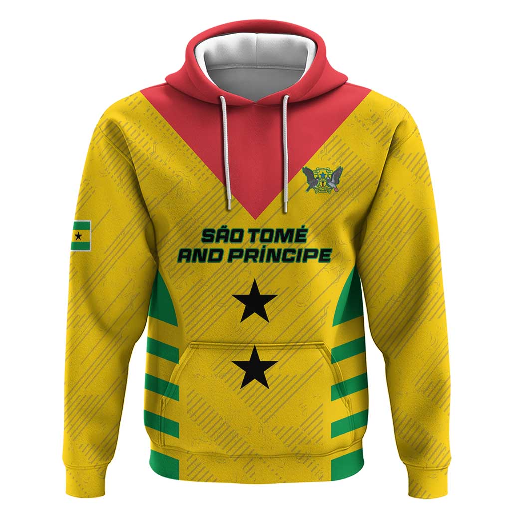 Custom Sao Tome and Principe Football Hoodie Go Champions - Yellow Ver LT15