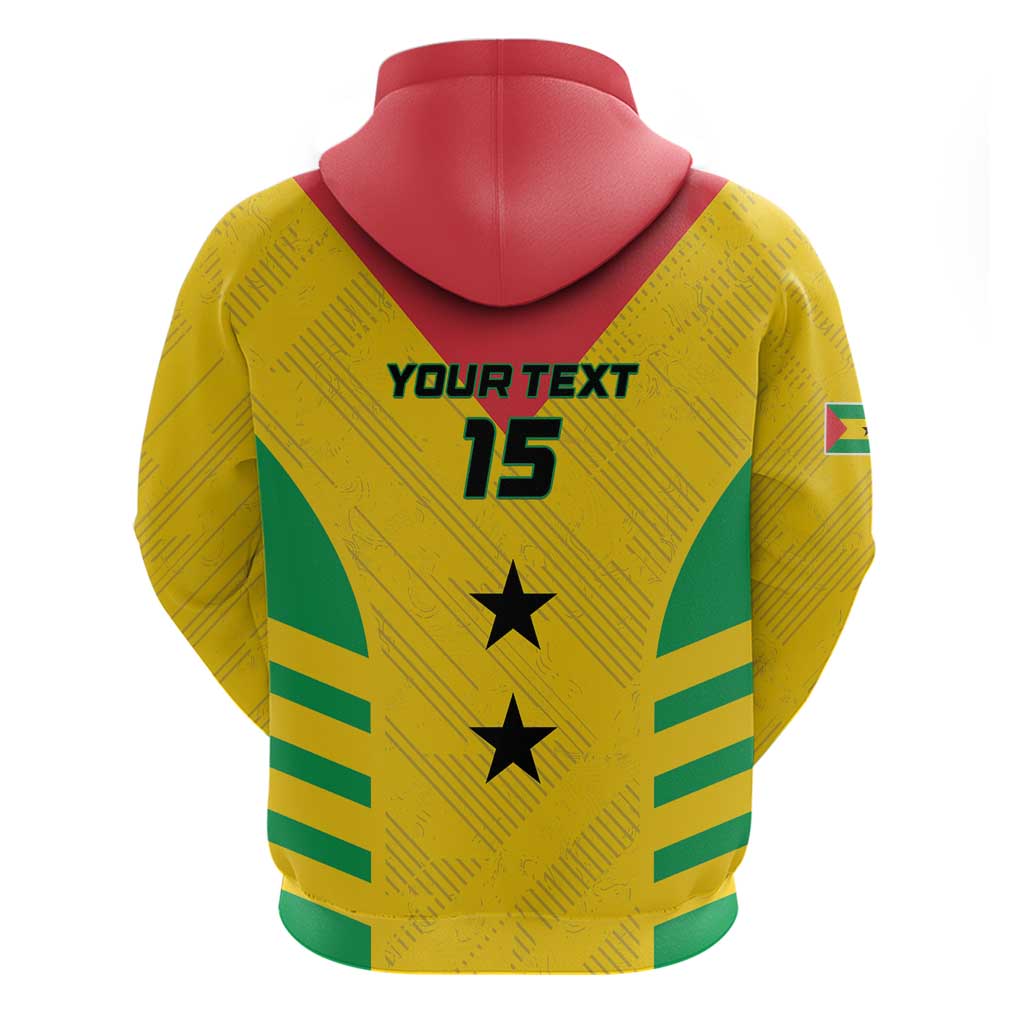 Custom Sao Tome and Principe Football Hoodie Go Champions - Yellow Ver LT15