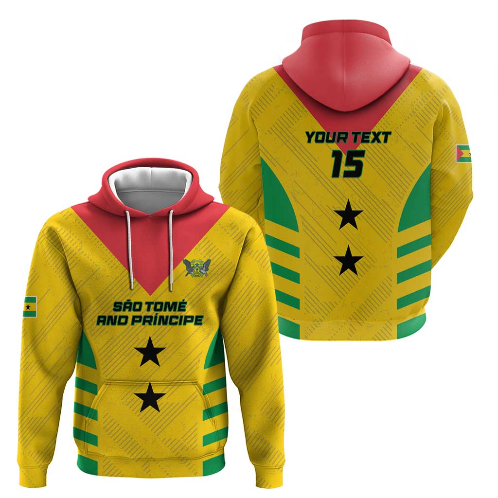 Custom Sao Tome and Principe Football Hoodie Go Champions - Yellow Ver LT15