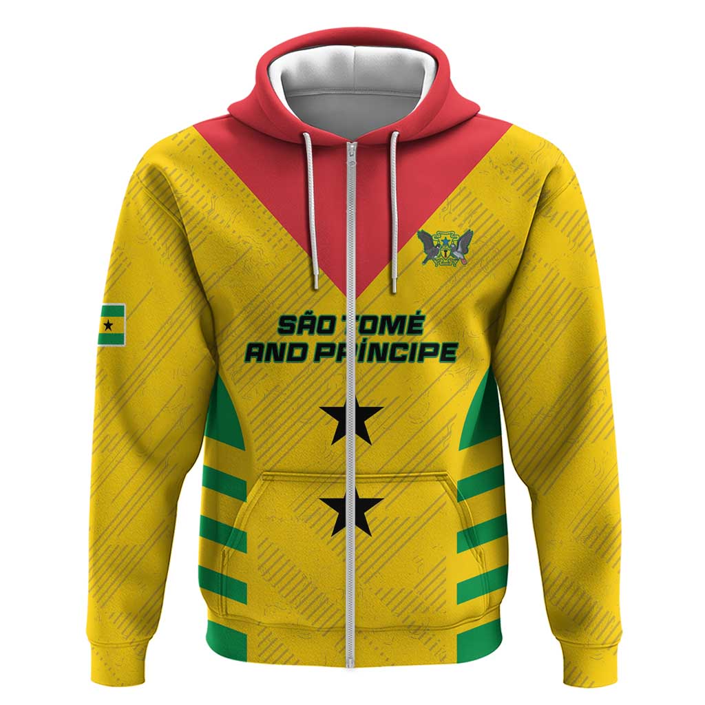 Custom Sao Tome and Principe Football Hoodie Go Champions - Yellow Ver LT15