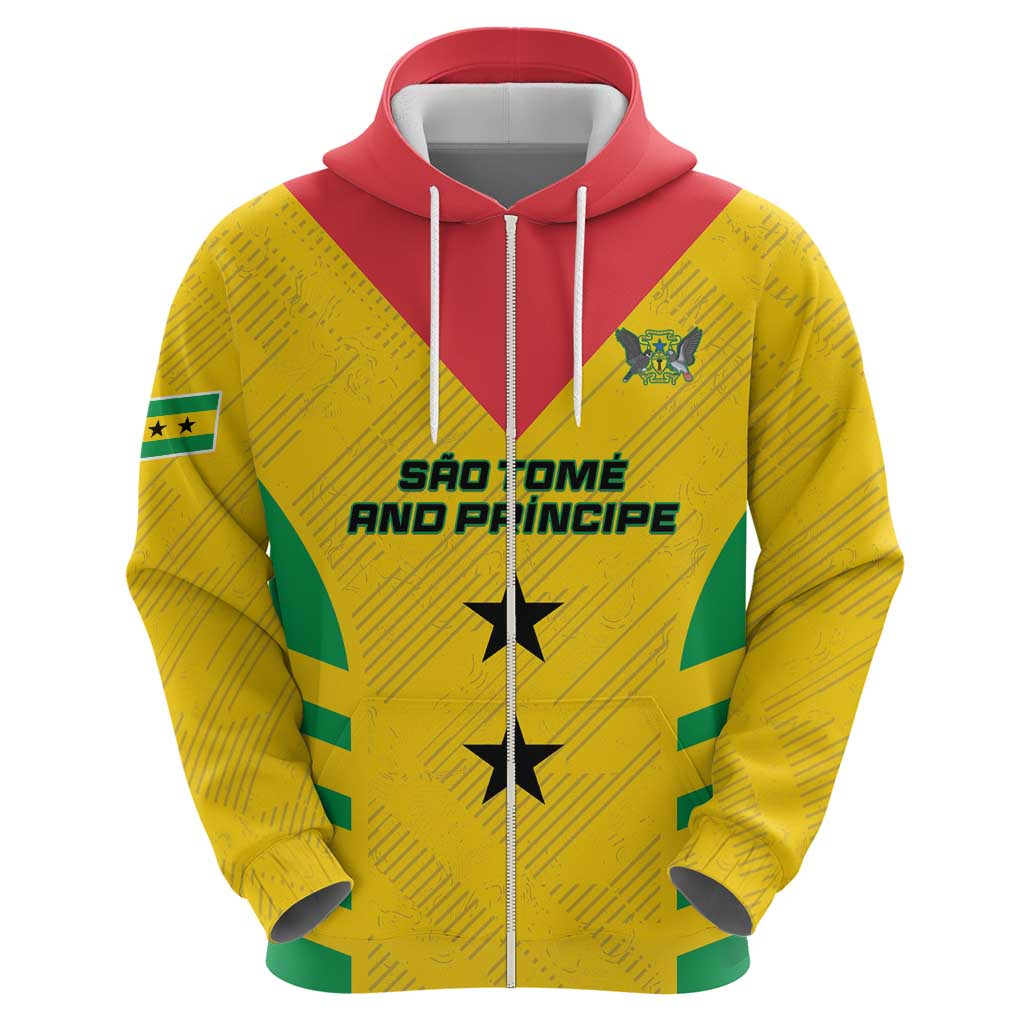 Custom Sao Tome and Principe Football Hoodie Go Champions - Yellow Ver LT15