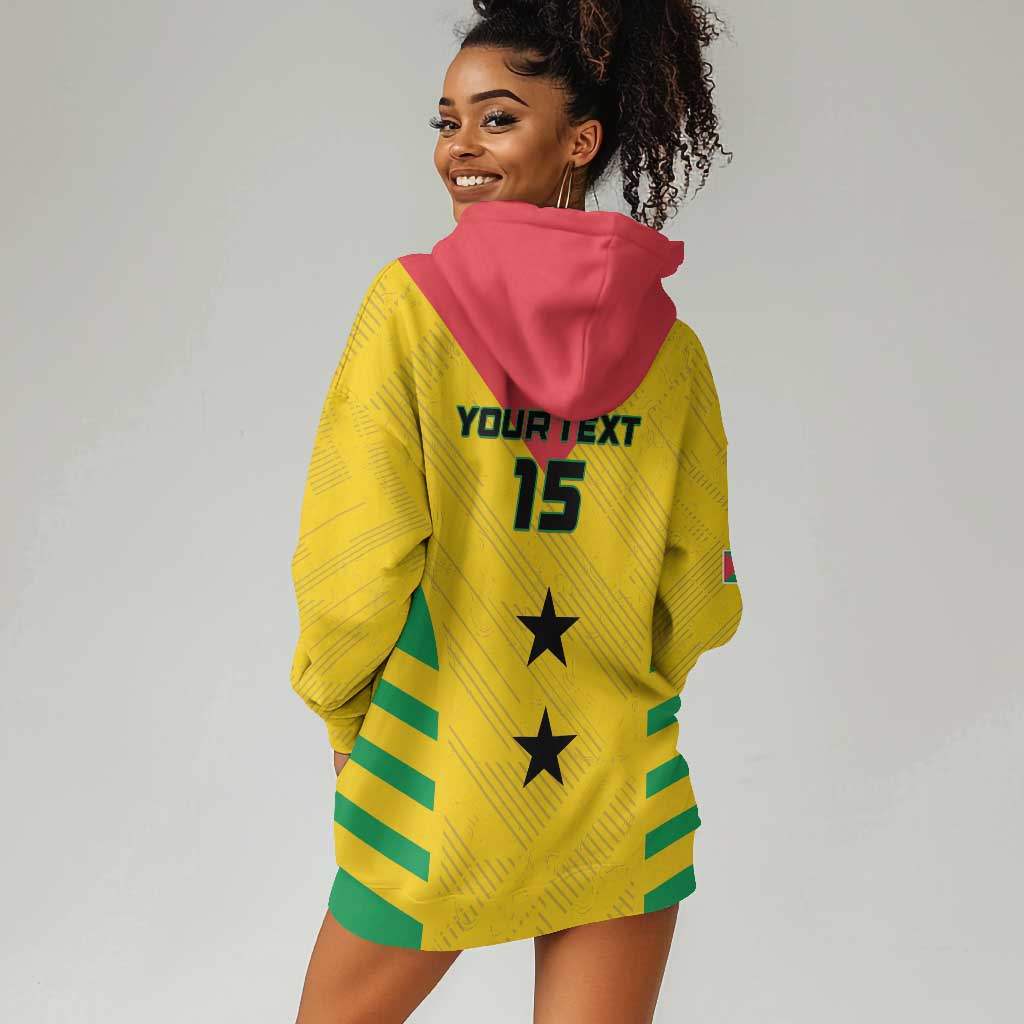 Sao Tome and Principe Football Custom Hoodie Dress Sporty Style - Yellow Color LT15