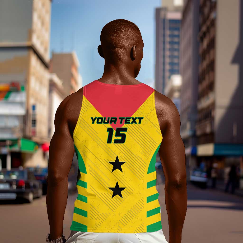 Sao Tome and Principe Football Custom Men Tank Top Sporty Style - Yellow Color LT15