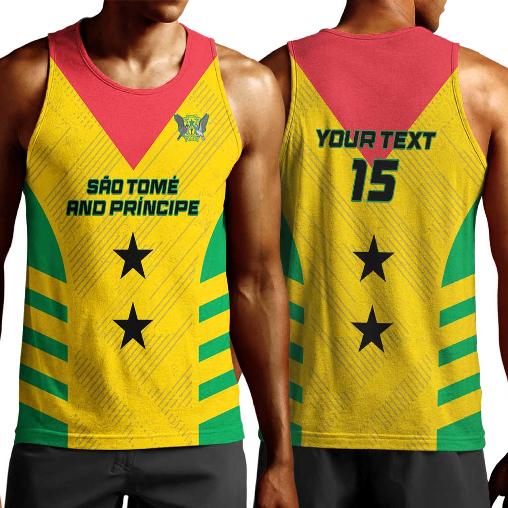Sao Tome and Principe Football Custom Men Tank Top Sporty Style - Yellow Color LT15