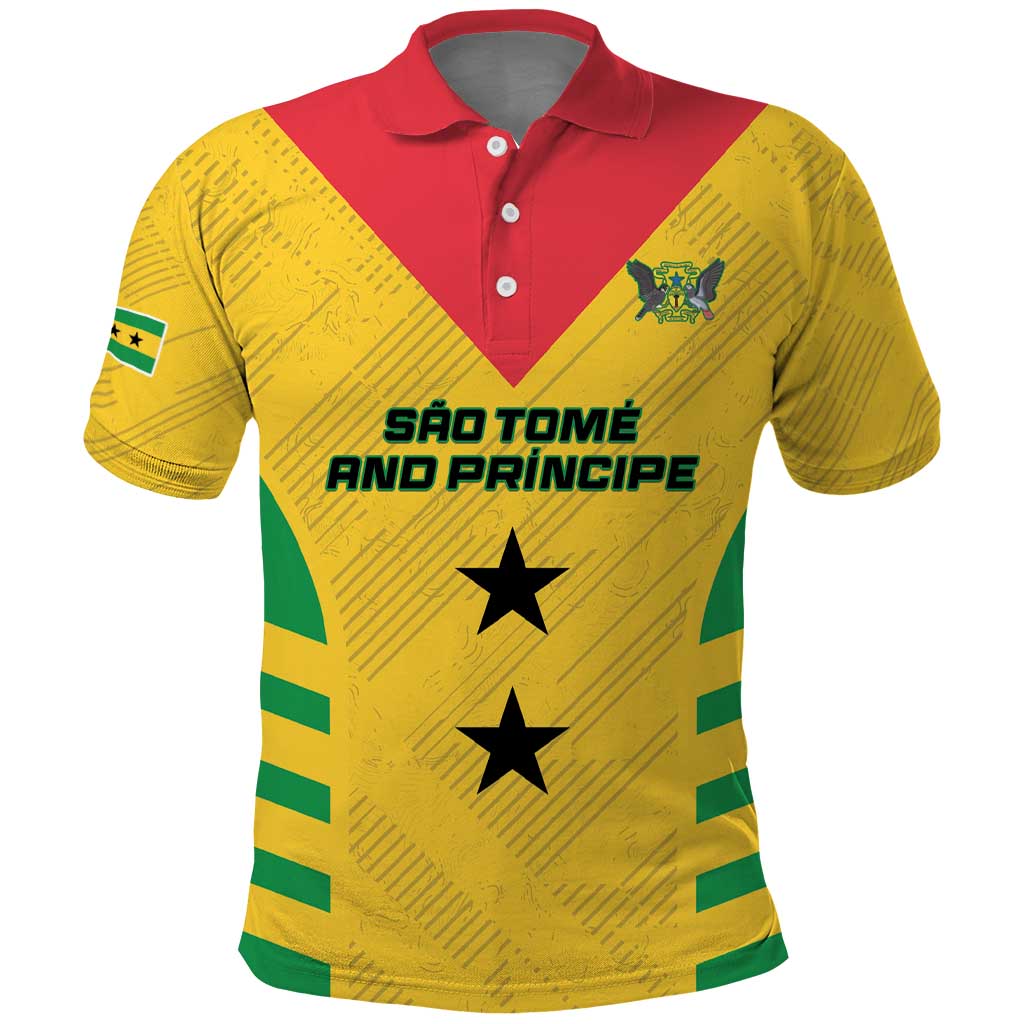 Custom Sao Tome and Principe Football Polo Shirt Go Champions - Yellow Ver LT15