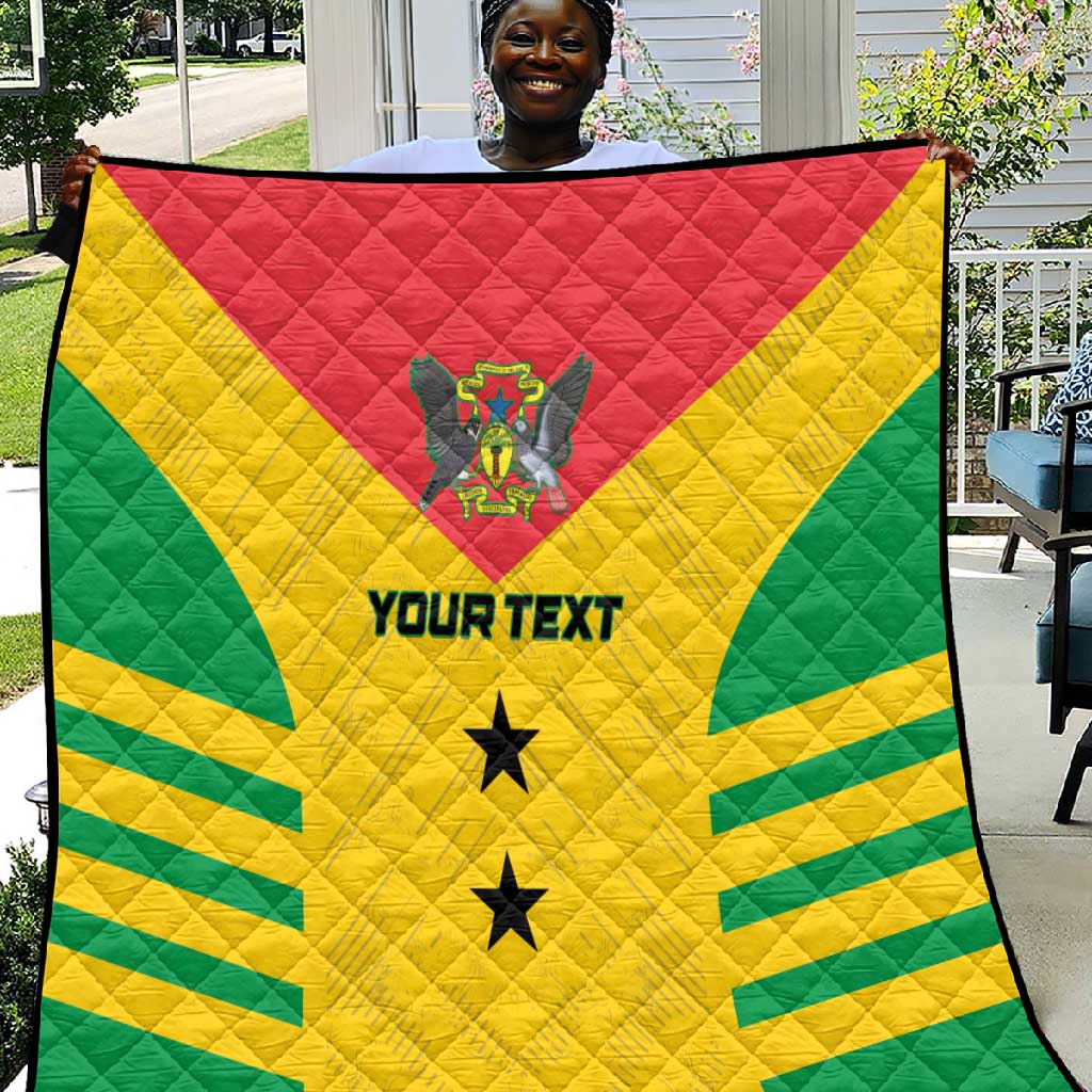 Sao Tome and Principe Football Custom Quilt Sporty Style - Yellow Color LT15