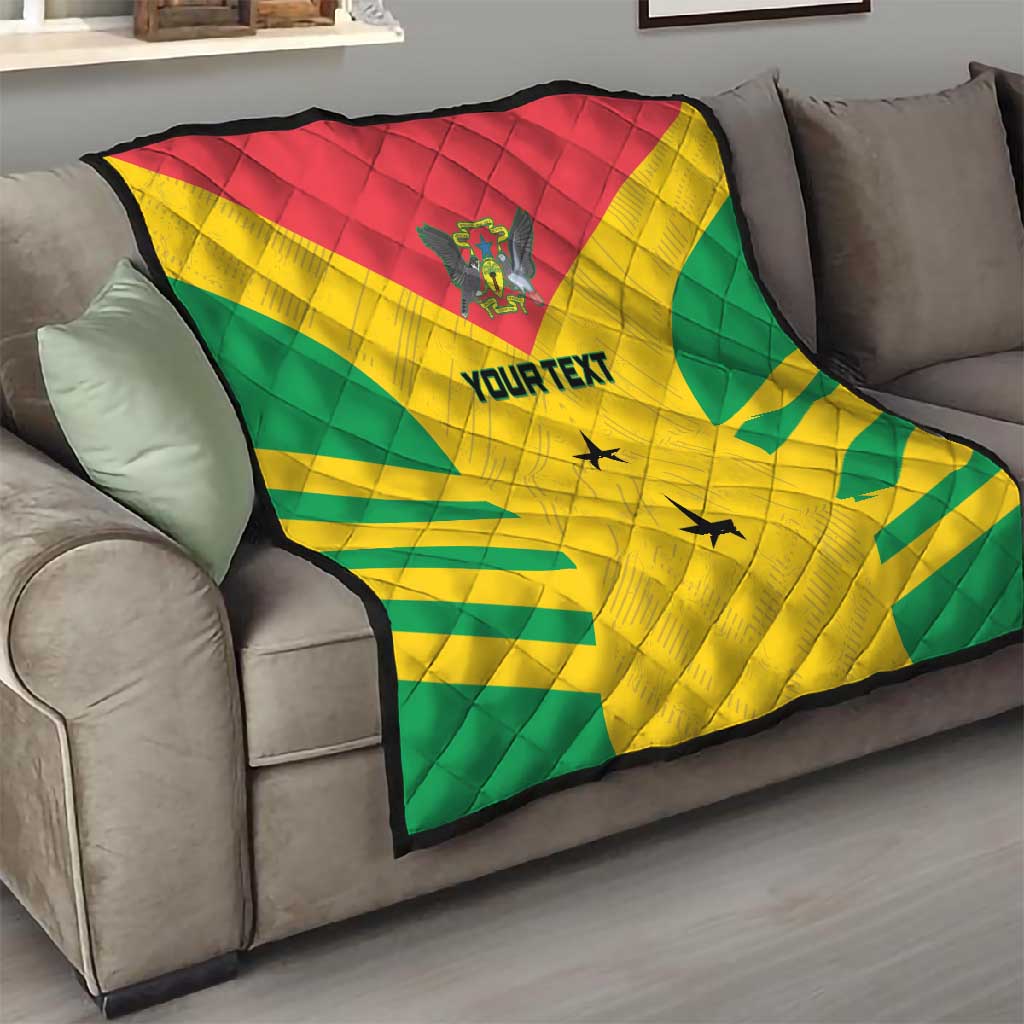 Sao Tome and Principe Football Custom Quilt Sporty Style - Yellow Color LT15