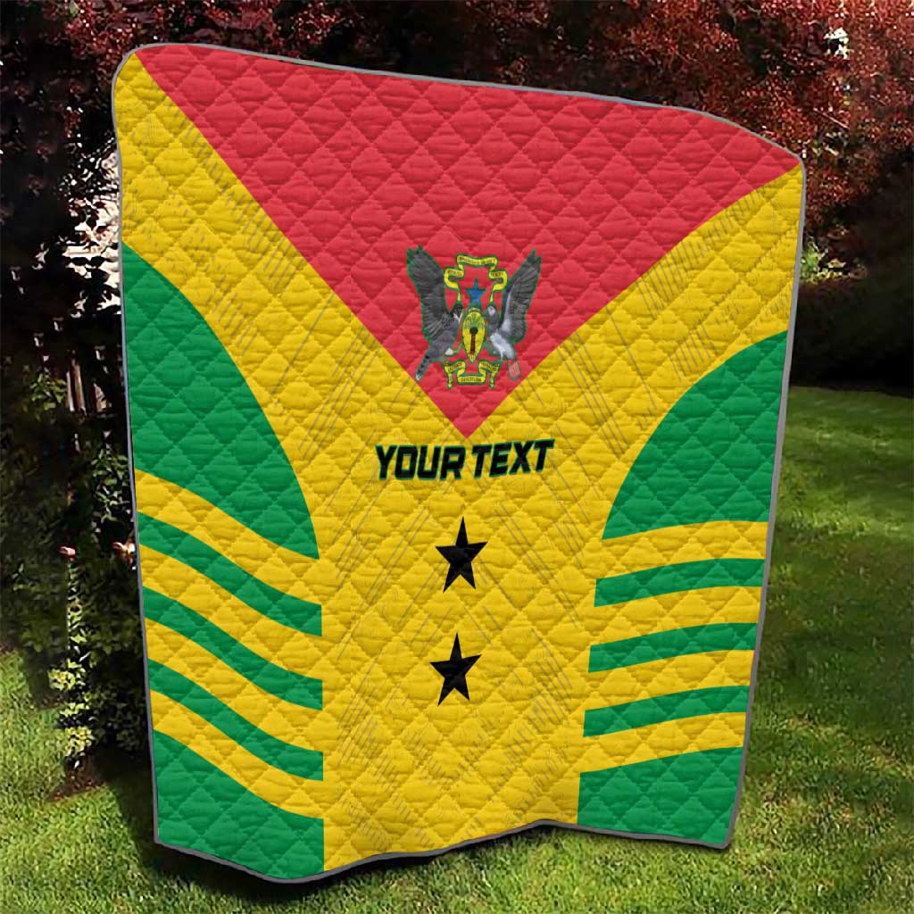 Sao Tome and Principe Football Custom Quilt Sporty Style - Yellow Color LT15